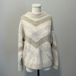 Cocogio Alpaca Wool Blend knit Chevron Crewneck Sweater  size Medium
